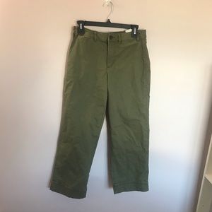 Green wide-leg chinos